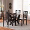 Baxton Studio Kaila Modern and Contemporary Dark Brown Finished Wood 5-Piece Dining Set 179-11385-10900-Zoro - alternate 4